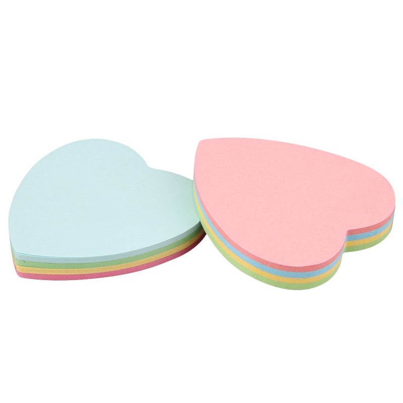 GTHER Heart Shaped Sticky Notes, Colored Sticky Notes Pink Red Blue Cute Fun Love Self-Adhesive Note for Kids School Classroom Office College (2 Pads, Heart) - Image 1